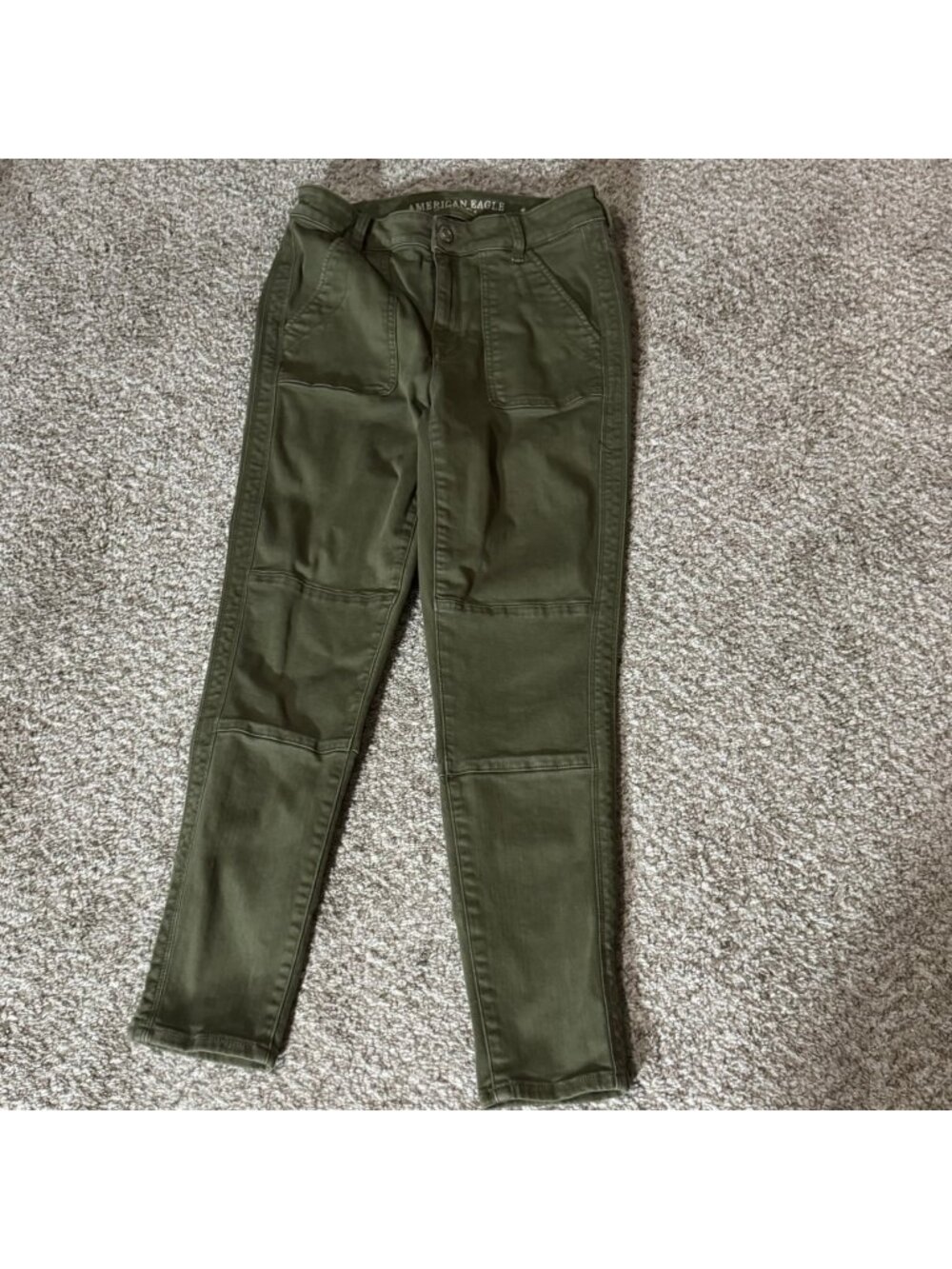 American Eagle Outfitters Hi-Rise Jeggings Women's Size US 8 Crop Olive Green